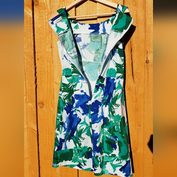 Ink blot blue and green spring size 2 dress - Picture 12 of 12